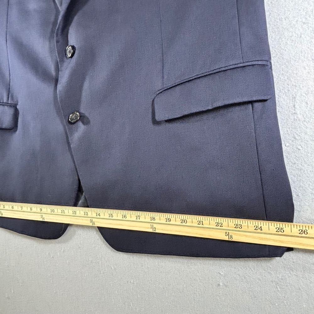 Lauren Ralph Lauren Mens 48R Dark Navy Blue 100% Wool Natural Stretch Blazer - Picture 14 of 16
